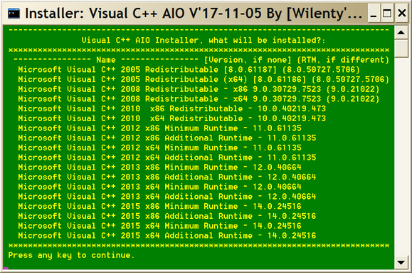 Visual C++ AIO Installer V’2017.11.05